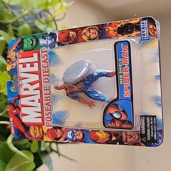 New 2005 Marvel Posable  Diecast web Sheild Spider-man Figure Toy Biz - Picture 4 of 10